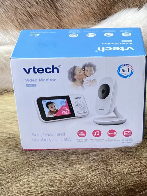 Monitor de video para bebé VTech VM819 con 19 horas 1 cuenta (paquete de 1), blanco