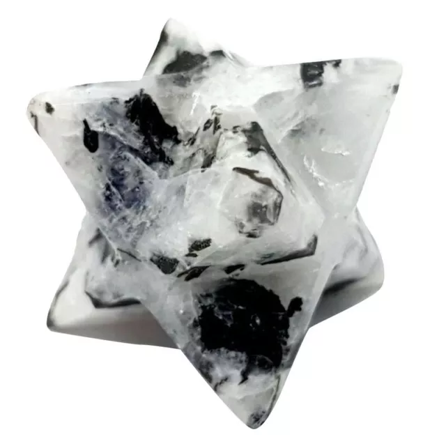 Rainbow Moonstone Merkaba Star Natural Eight Points Gemstone Reiki Healing Tool