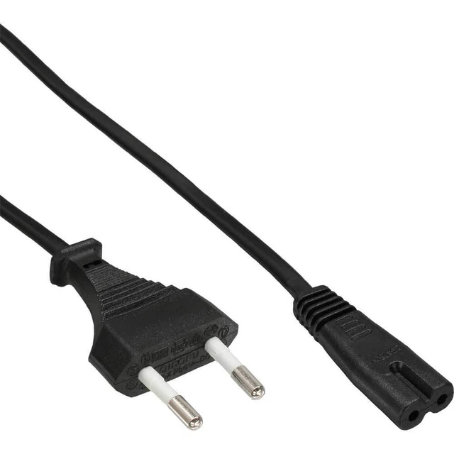 3x InLine® Netzkabel, Netzstecker CEE7/16 Schweiz auf Euro 8 C7 Stecker, schwarz