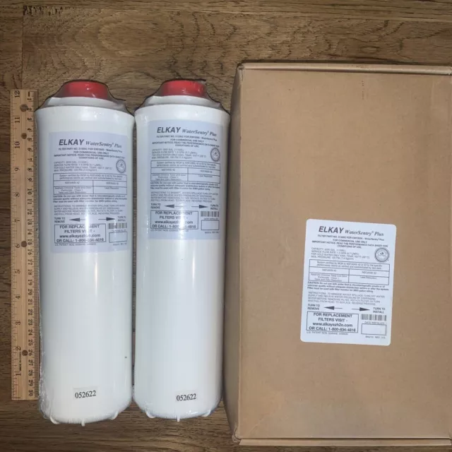 Lot of 2 Elkay 51300C WaterSentry Plus Filter EWF3000 Water Fountain Bottle Fill