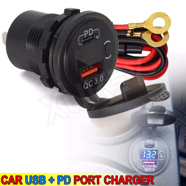 USB Steckdose 12V 5V - Ladedose zum Einbau in Verkleidung für Moped Roller  Motorrad