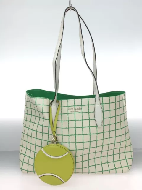 Kate Spade New York Racquet Club Green Canvas Tennis Tote Bag with dust bag