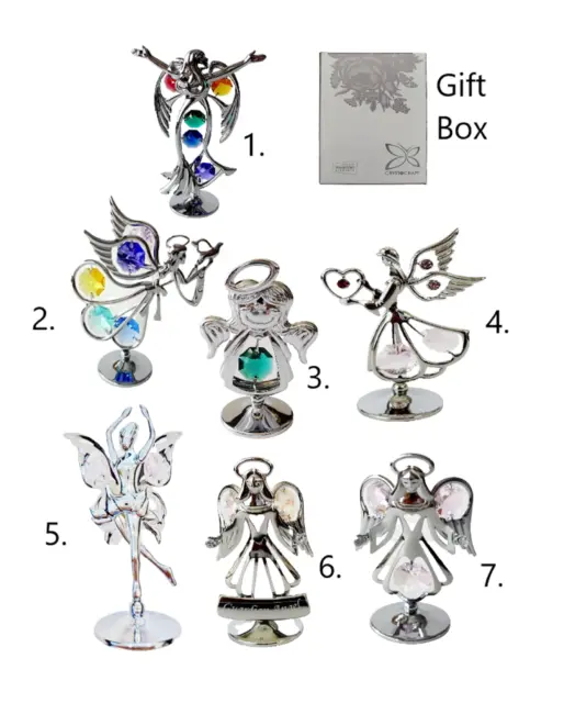 Crystocraft Angel Fairies Crystal Religious Ornament Swarovski Element Gift Box