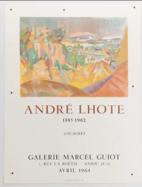 ANDRE LHOTE 1964 RARE ORIGINAL VINTAGE French Art Exhibition Poster