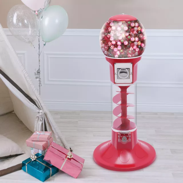 Gumball Machine Candy Dispenser 43.31" Tall Red w/2 Pair Keys Freestanding NEW