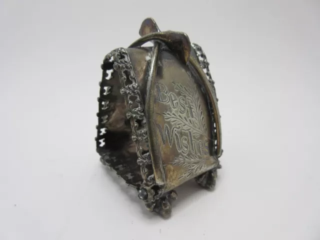 Antique Meriden Silver Plate Wishbone Best Wishes Napkin Ring A Watkins