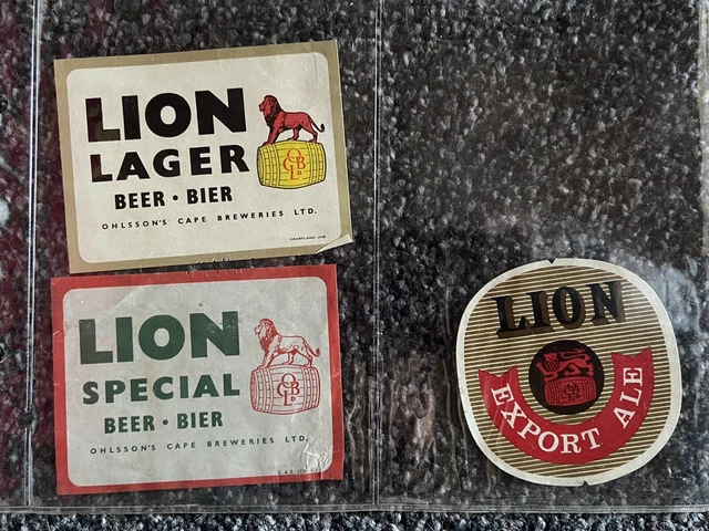 Lion Labels X3 Lager Beer Ale Vintage Ohlsson’s Cafe Breweries Vg