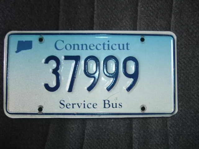 2002 Connecticut service bus license plate CT 02 bus (37999) triple 9