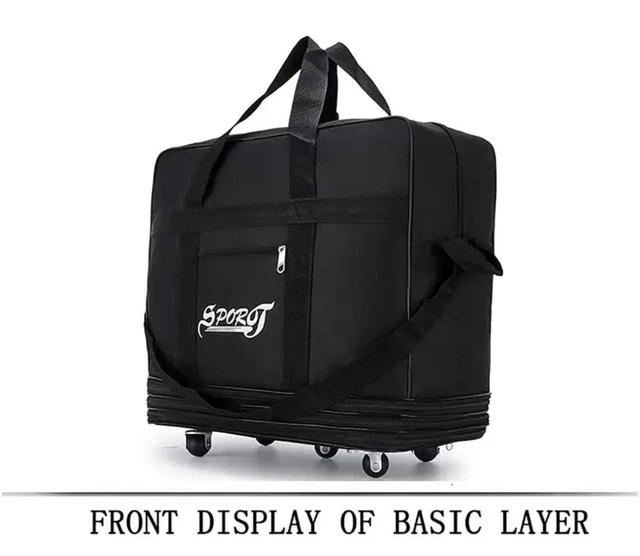 Expandable Extra Travel Duffel Bag With Heavy Luggage Canvas
