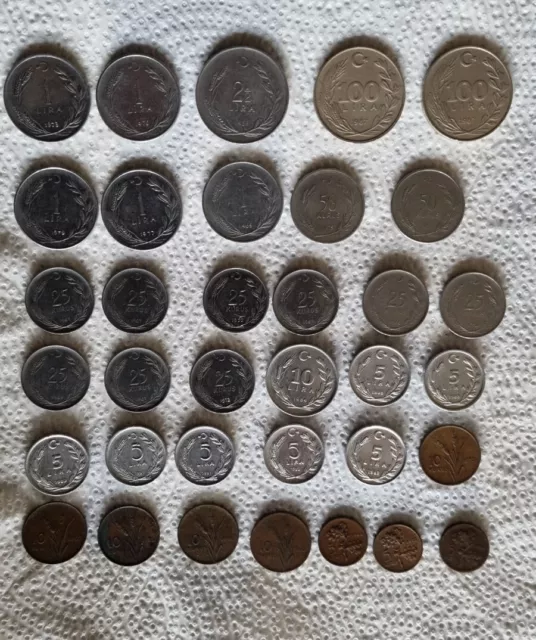Türkische Lira Konvolut - Altes Urlaubsgeld, Münzen Sammeln