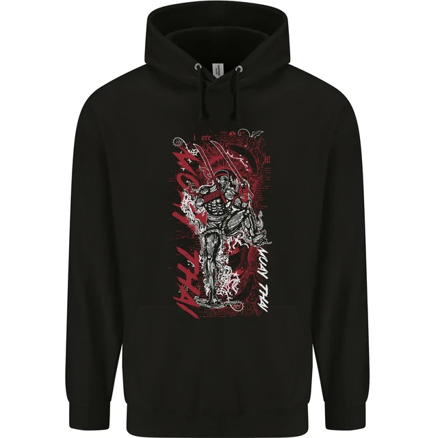 Muay Tailandese Fighter Warrior Mma Arti Marziali Bambini Felpa con Cappuccio