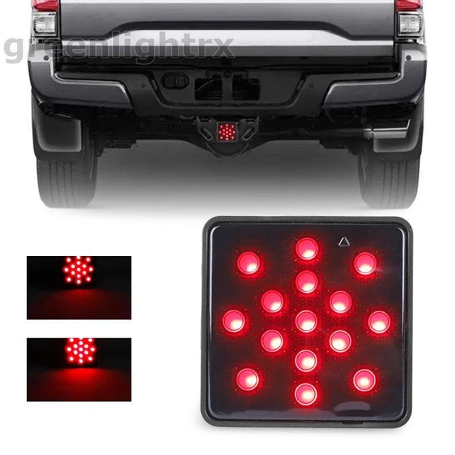 2" Trailer Truck Hitch Towing Receiver Cover 15 LED Tail 3rd Brake Light Smoked