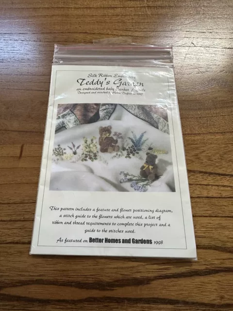 Silk Ribbon Embroidery Teddy’s Garden Pattern An Embroidered Baby Blanket/Quilt