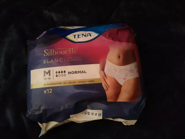 Tena Silhouettes Noir (Low Waist Underwear) Size M - (Normal 5 Drops) 12 Pieces