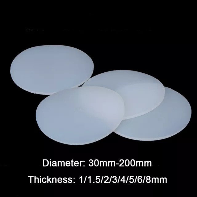 Round Silicone Rubber Sheet Seal Gaskets Dia 30-200mm Thick 1/1.5/2/3/4/5/6/8mm