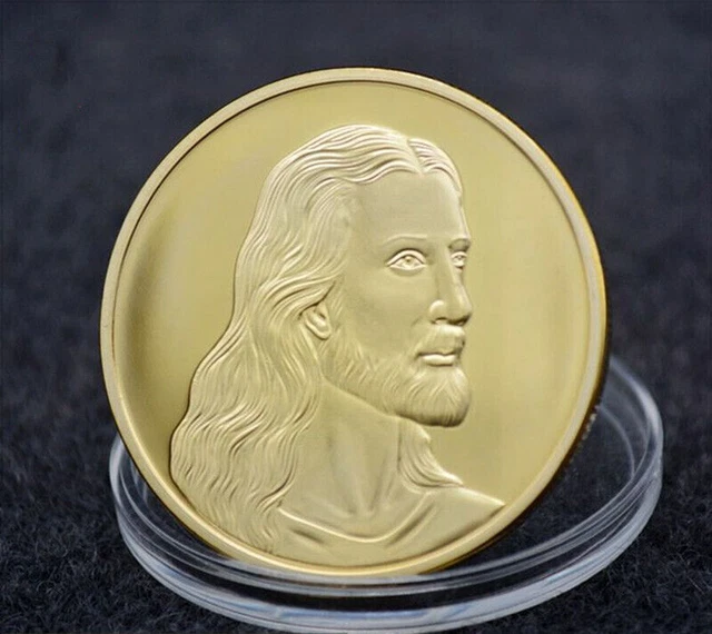 thumbnail image 2 of 10 Gold Plated Jesus Christ & Last Supper Coins - Religious Keepsake - USA 2 of 5