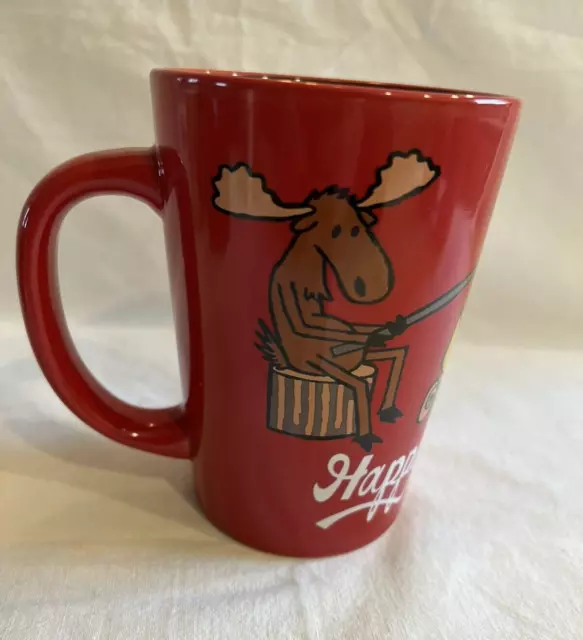 Happy Camper Coffee Mug 2009 Lazy One Canada Moose Bear Roasting Marshmallows