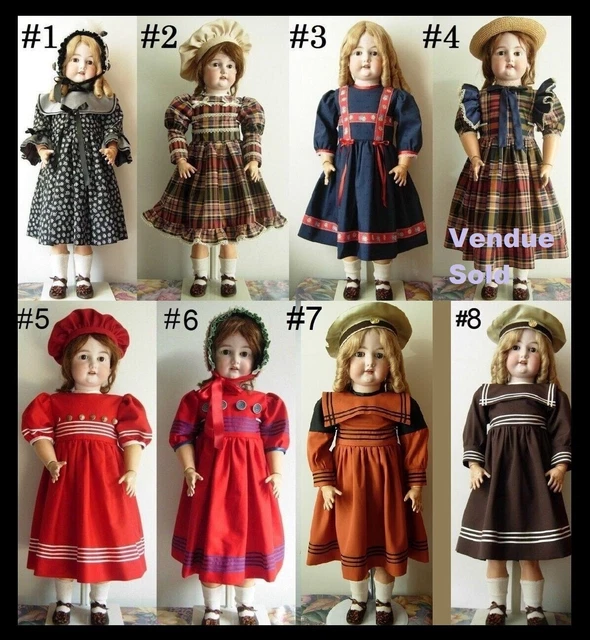 robe poupée ancienne SFBJ Jumeau Kestner Halbig Heubach dress antique doll