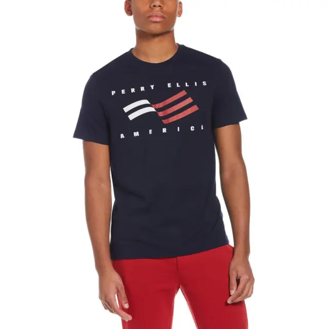 PERRY ELLIS MENS America Cotton Graphic Crewneck T-Shirt BHFO 3992 $11. ...