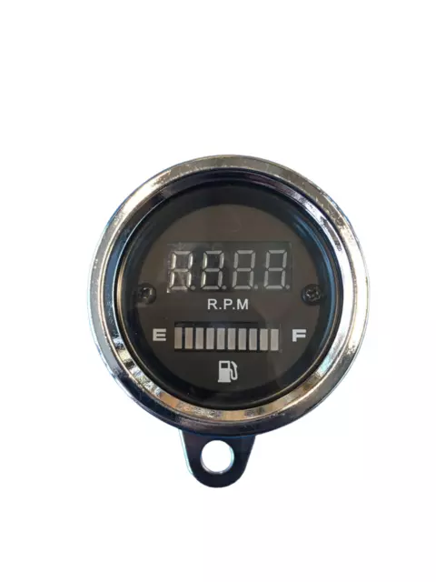 Compte-Tours Rev Counter Digital Indicateur Carburant Numérique Cafe Racer Noir