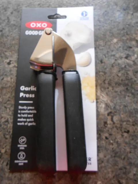 NEW OXO Good Grips Garlic Press~~Sturdy Stainless Steel Press with Comfort Grips