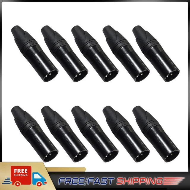 10pcs DIY Microphone XLR 3Pin Male Plug Connector Cable Solder Plug MIC Adapter