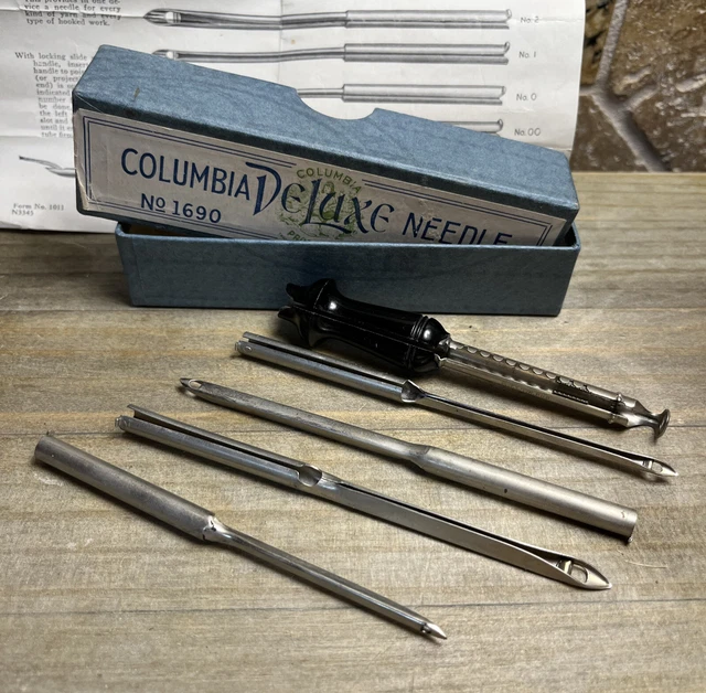 Columbia Deluxe Alfombra Aguja #1690 Soporte/Puntos Instrucciones de Costura Completas