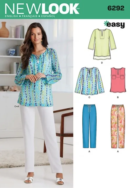 New Look Ladies Easy Sewing Pattern 6292 Casual Tops & Pants