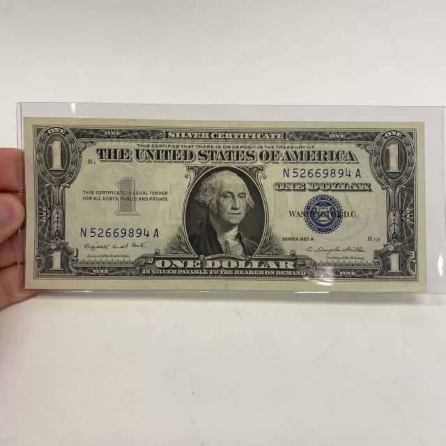 Crisp Uncirculated $1 Silver Certificate One Dollar Bill Series 1957A