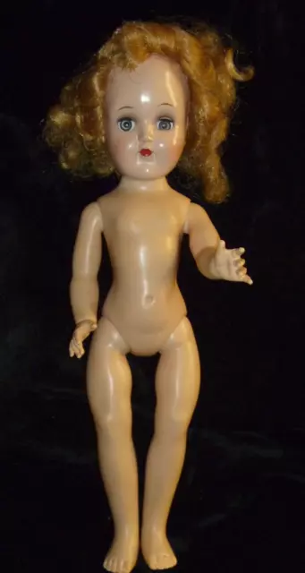 VINTAGE 1950s IDEAL 14 INCH  P-90 HARD PLASTIC TONI DOLL W/APRICOT COLOR HAIR