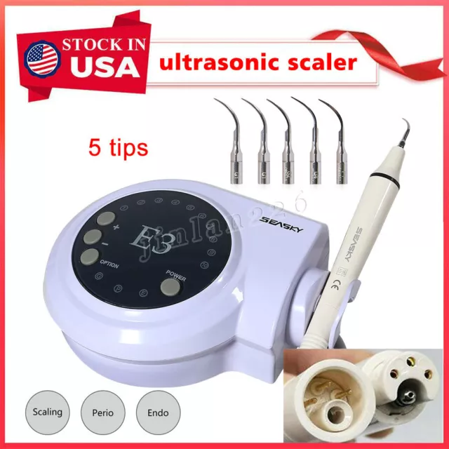 Portable Dental Ultrasonic Scaler Handpiece + 5*Tips fit Cavitron EMS WOODPECKER