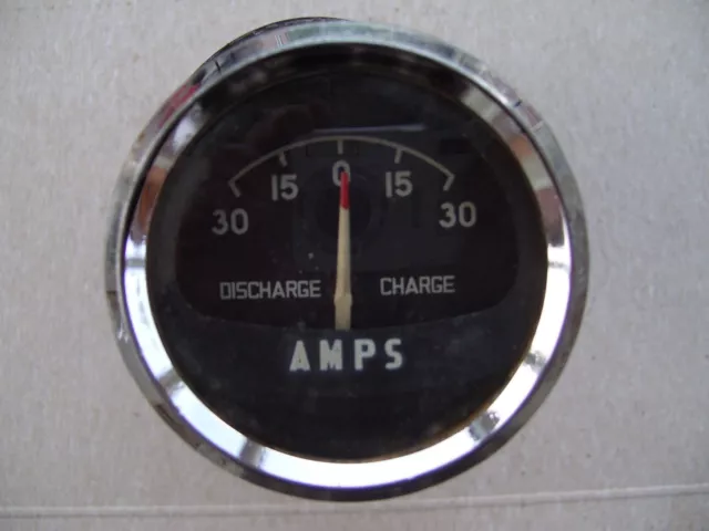 Classic Car Original AC Made In England 30-0-30 Amp Ammeter  2" Diameter