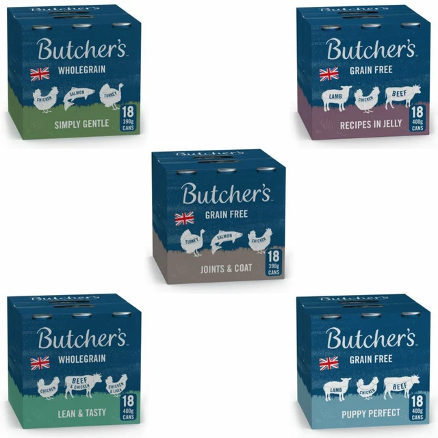 Butcher's Tasty Wet Dog Food Cans Delicious Flavours 18x400g - All Types