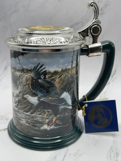 Franklin Mint The Challenge of the Hunt Tankard Stein Lidded by Ted Blaylock