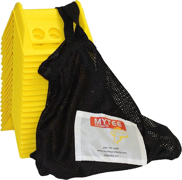 20 Pack Yellow 4" Flatbed Edge Protectors with Carrying Case - 4" Winch Ratchet