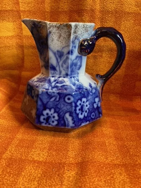 Antique Keeling & Co Ltd Burslem Losol Ware Cavendish Blue & White Floral Jug