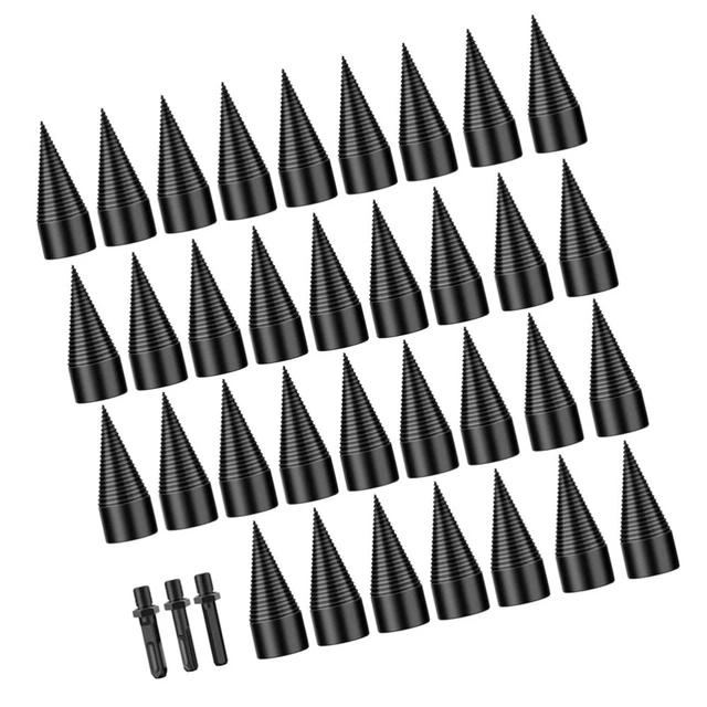 Punta Trapano Spaccalegna A Cono 45mm - Per Legna Da Ardere, Acciaio Carbonio, Gambo Esagonale - Foto 6