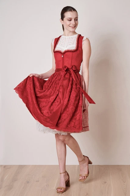 Krueger Dirndl " Zora " Spitzenschürze 416365 Rosso 60cm 3