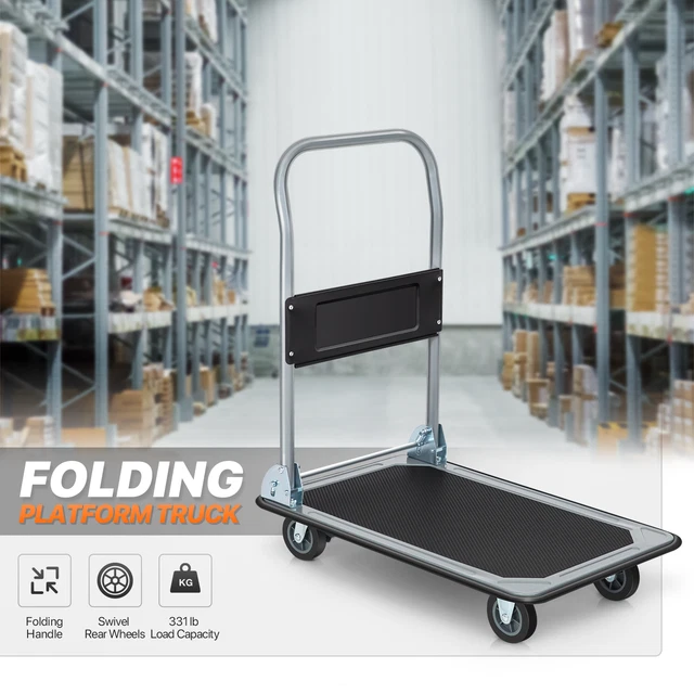 Heavy Duty Platform Hand Truck Foldable Cart Trolley Load & Storage 500lbs
