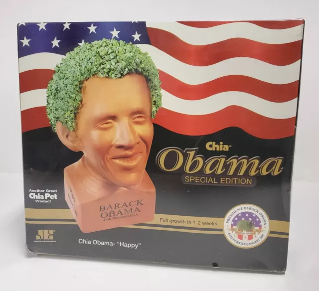 Obama Chia Pet Collection Special Edition Happy President Factory Sealed 2009