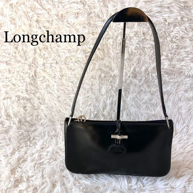 Longchamp Roseau Leather Black Handbag One Shoulder Bag