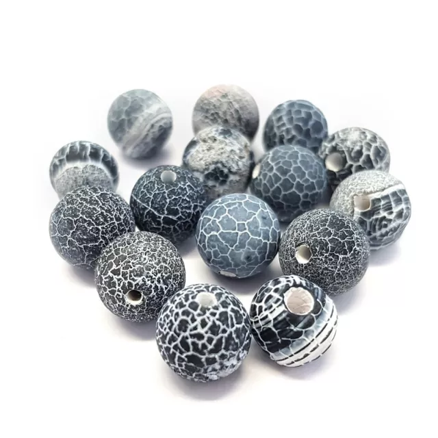 Perles pierre semi précieuse naturelle teinte agate craquelée