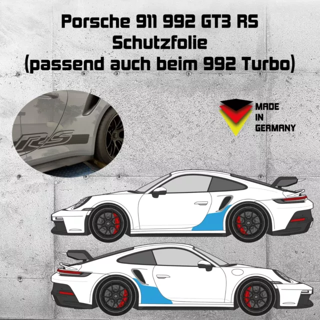 Porsche 911 992 GT3 RS auch Turbo Steinschlagschutz Schutzfolie Transparent R+L