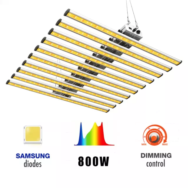 800W Spider Samsung LED Grow Light Commercial Bar Indoor Hydroponics 2.9 μmol/J