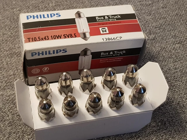 Philips Bus & Truck T10.5x43 10W SV8.5 x 2 Stück