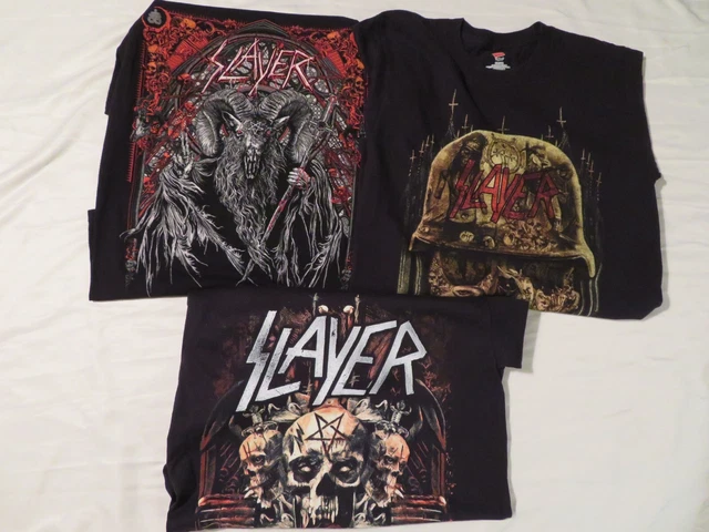 3 Slayer Final World Tour Concert T Shirts 2016-2019 Lot Kerry King Tom Araya