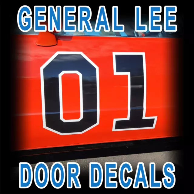 Dukes of Hazzard GENERAL LEE 01 Door Decals / Decal Sticker Kit - LAMINATED PAIR