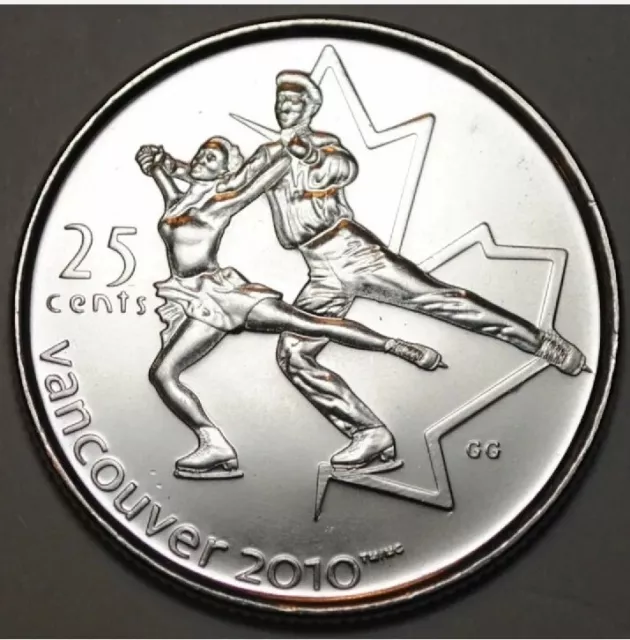 2008 Figure Skating Olympics 2010 Canada Twenty-five 25 cent Coin Quarter