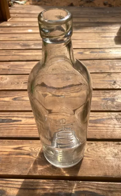 Vintage Rowlands Pty Ltd Of Ballarat Internal Thread Clear Bottle  10"