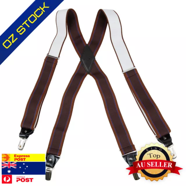 Y&G YFA010302 Black Men Braces Suspender Elastic Gift Box X-Back Clip Heavy Duty